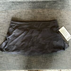 Lululemon Pace Rival Skirt in Black and Grey Camouflage